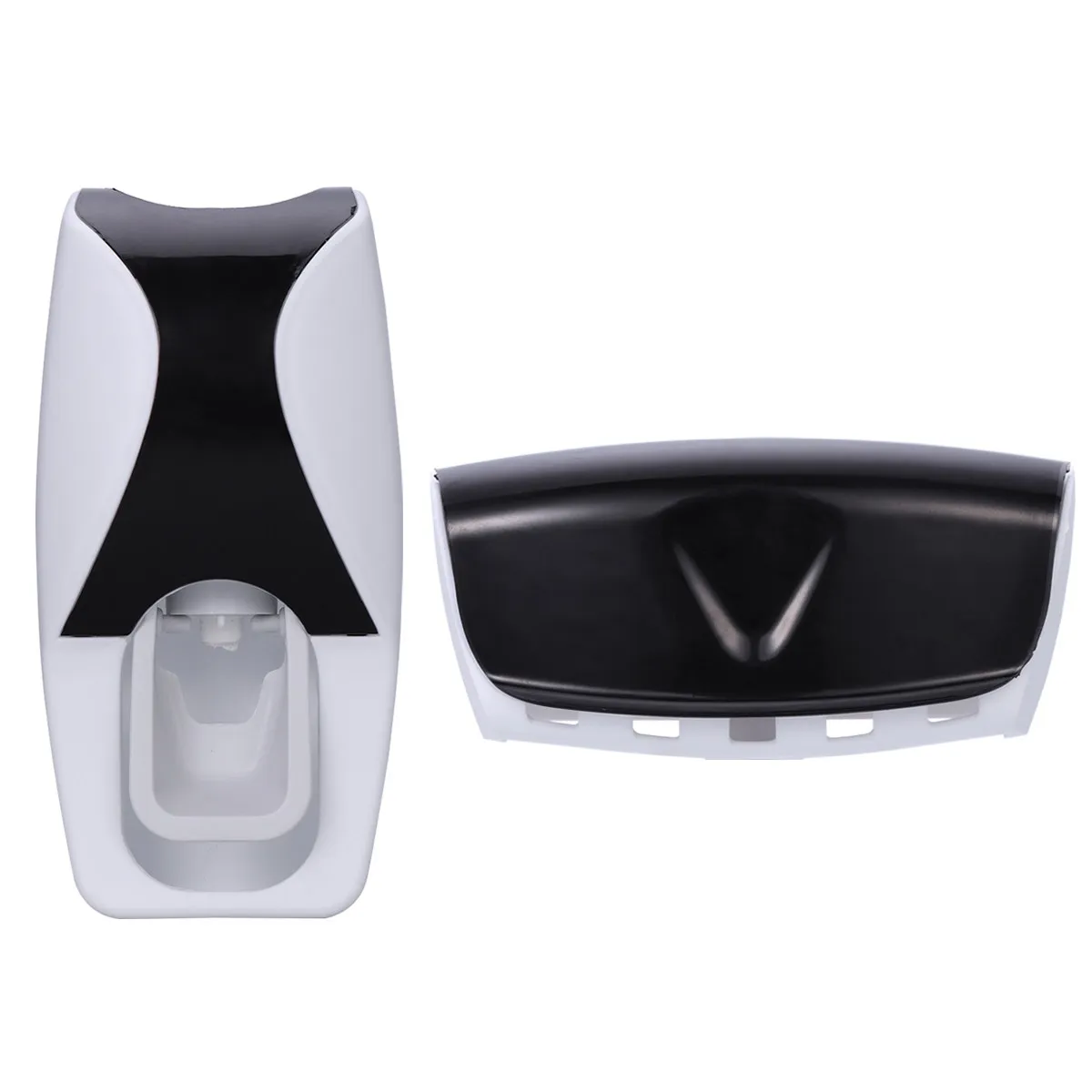 Neutral Black Toothpaste Dispenser Squeezer Set Bathroom Use Automatic Economy Pump Toothpaste Dispenser Brush Holder