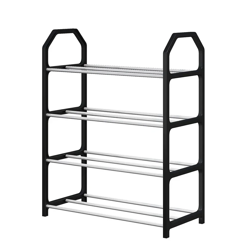 Metal Shoe Rack Simple Shoe Shelf Footwear Organizer Stand Holder Space-saving 4-layer Shoe Rack Shoe Shelf For Living Room