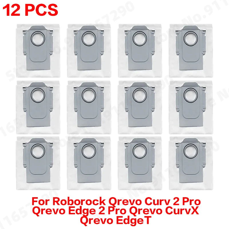 Hoofdborstel, zijborstel, dweil, stofzak, filter en accessoires voor Roborock Qrevo Curv 2 Pro, Qrevo Edge 2 Pro, Qrevo CurvX en Qrevo EdgeT.