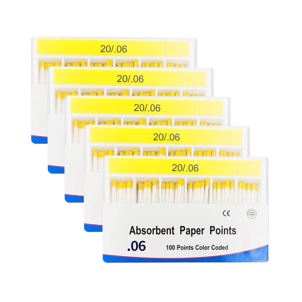 

5box 0.06 Taper Dental Absorbent Paper Points 25# 30# Paper Points Root Canal Absorption Pure Cotton Dental Gutta Point