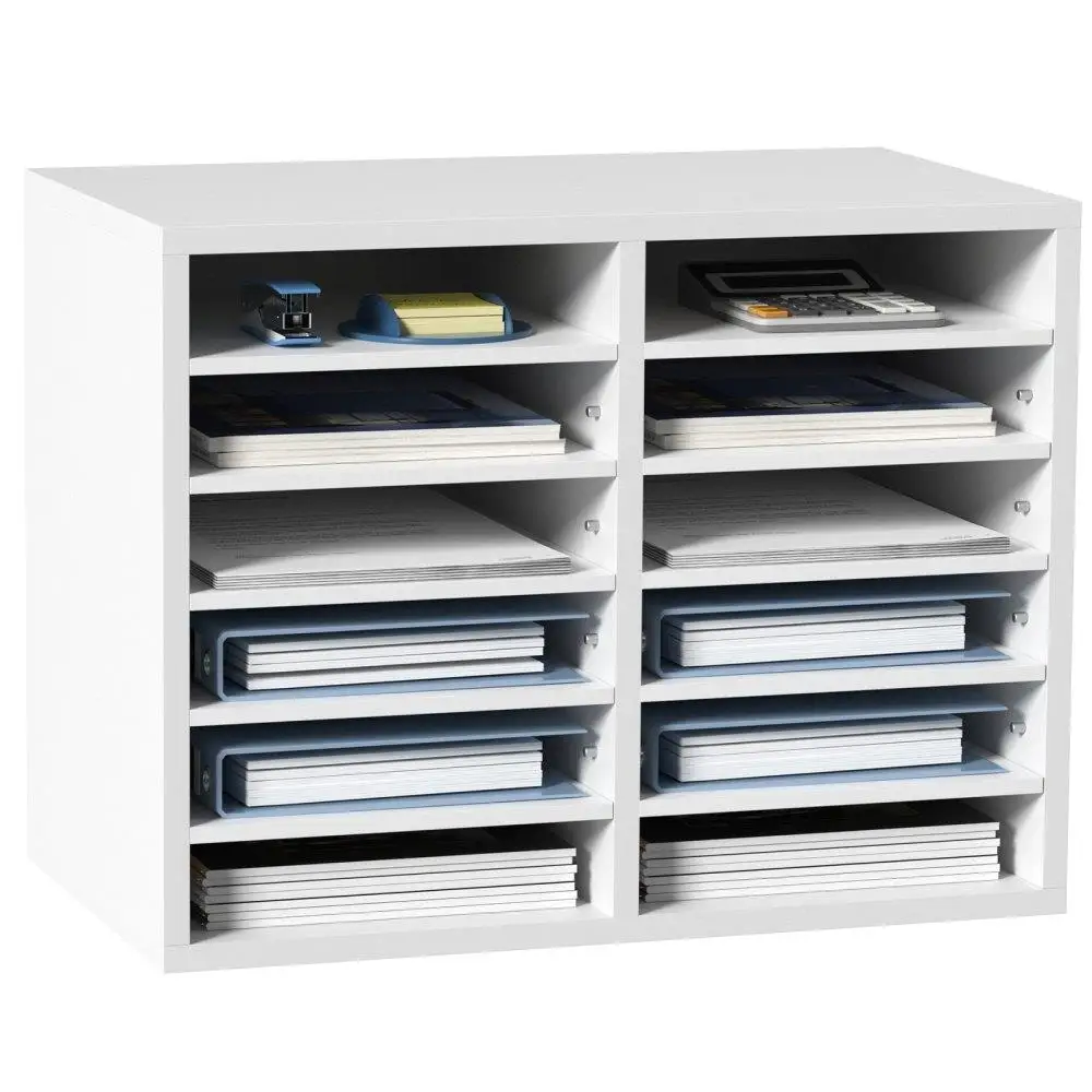 

Mailbox Organizer with 12 Compartments Adjustable Shelves Wood Construction 20.4x16.1 inches EPA Certified for office Home