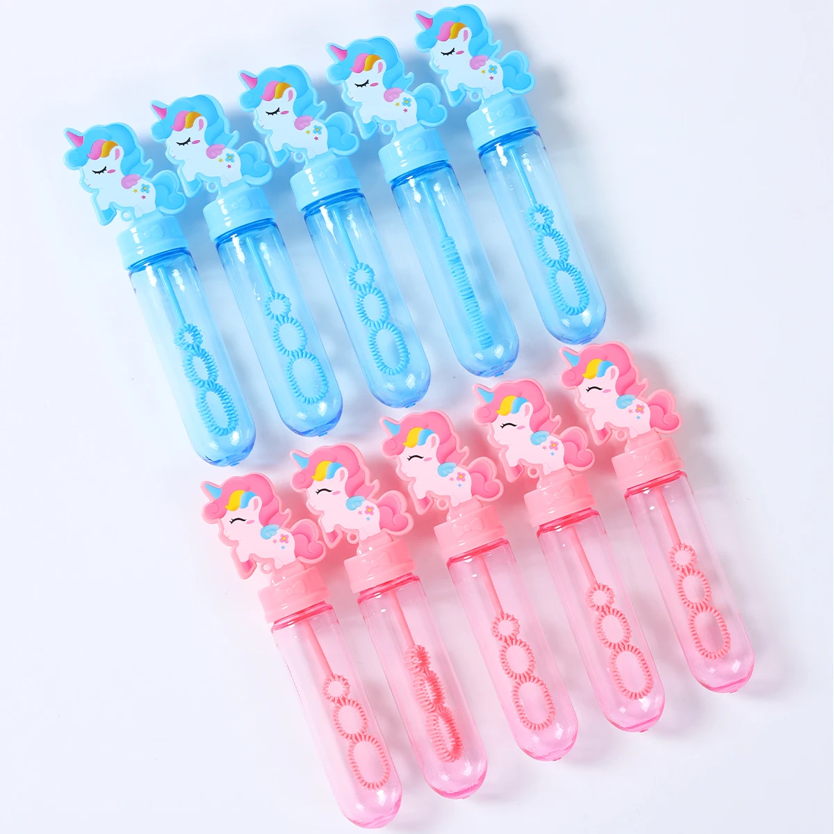 10pcs Blue Pink Bubble Soap Bottle Unicorn Wand Empty Tube Kids Baby Shower Birthday Party Favors Toys Wedding Gifts for Guests