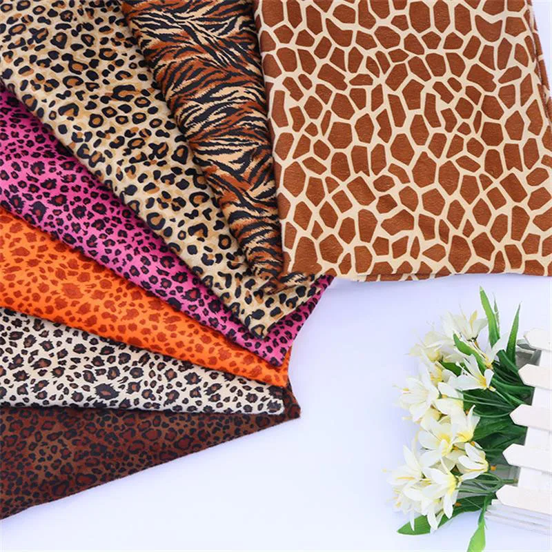 50*150CM Short Plush Animal Fabric Leopard and tiger striped fabric for DIY doll make clothes cosplay 50*150CM Short Plush Anima