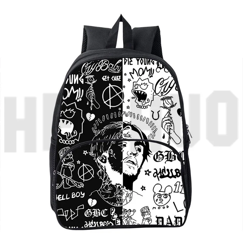 

Cool Girls Hip Hop Lil Peep 3D Backpack 12/16 Inch Fashion Travel Bag Anime Rapper Lil Peep School Backpack for College Students