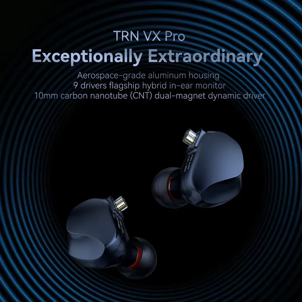 TRN VX PRO Gamer Hybrid Drive In-ear Earphones HiFi High-quality Earplugs With 2PIN Cables V90 X7 V90S VXPRO T300 BA15 T300