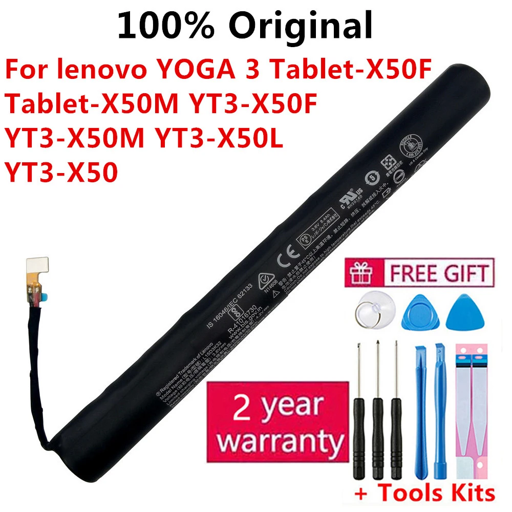 

100% оригинальный аккумулятор L15D3K32 для Lenovo YOGA Tab 3 10,1 Tablet-X50F Tablet-X50M YT3-X50F YT3-X50M YT3-X50L YT3-X50 8400 мАч