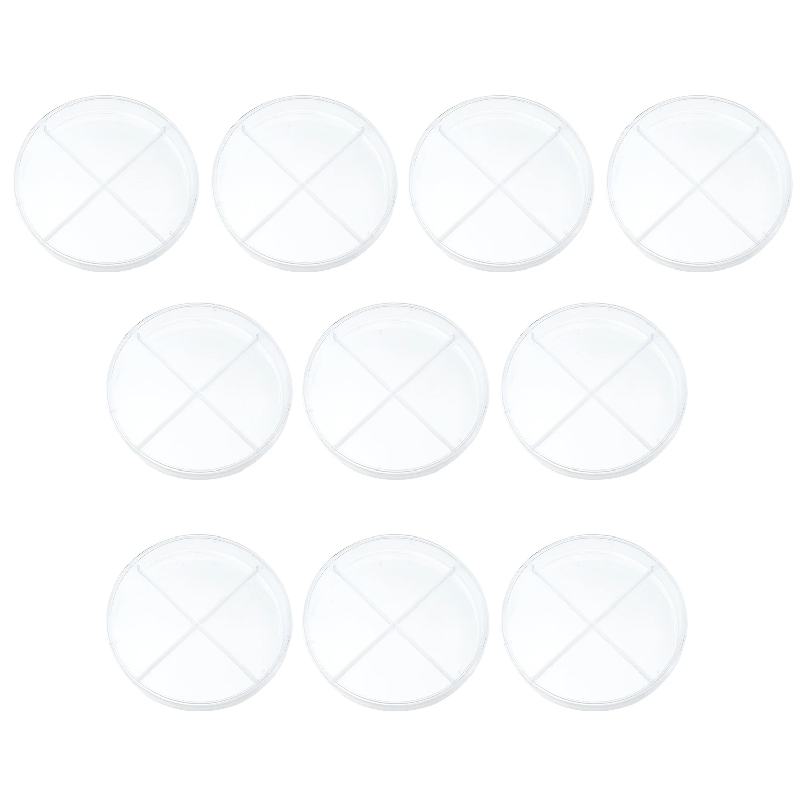 

10pcs Cell Culture Dish Plastic Transparent Four Compartment Petri Dishes Lab Experiment Tools Teaching Aids for Biology
