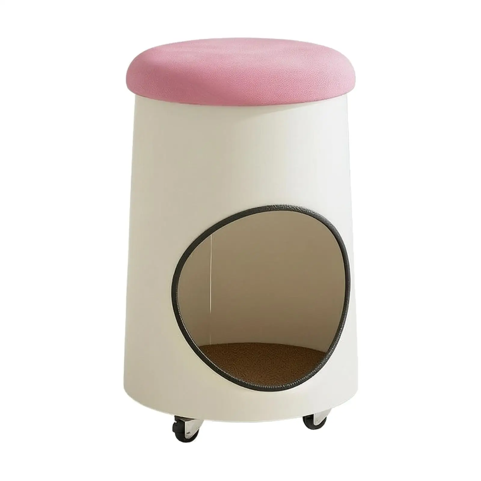 Cat-House Stool Multi-Functional Cylindrical Cat Stool Portable Cat Retreat Hiding Space for Living Room, Bedroom, Dressing Area