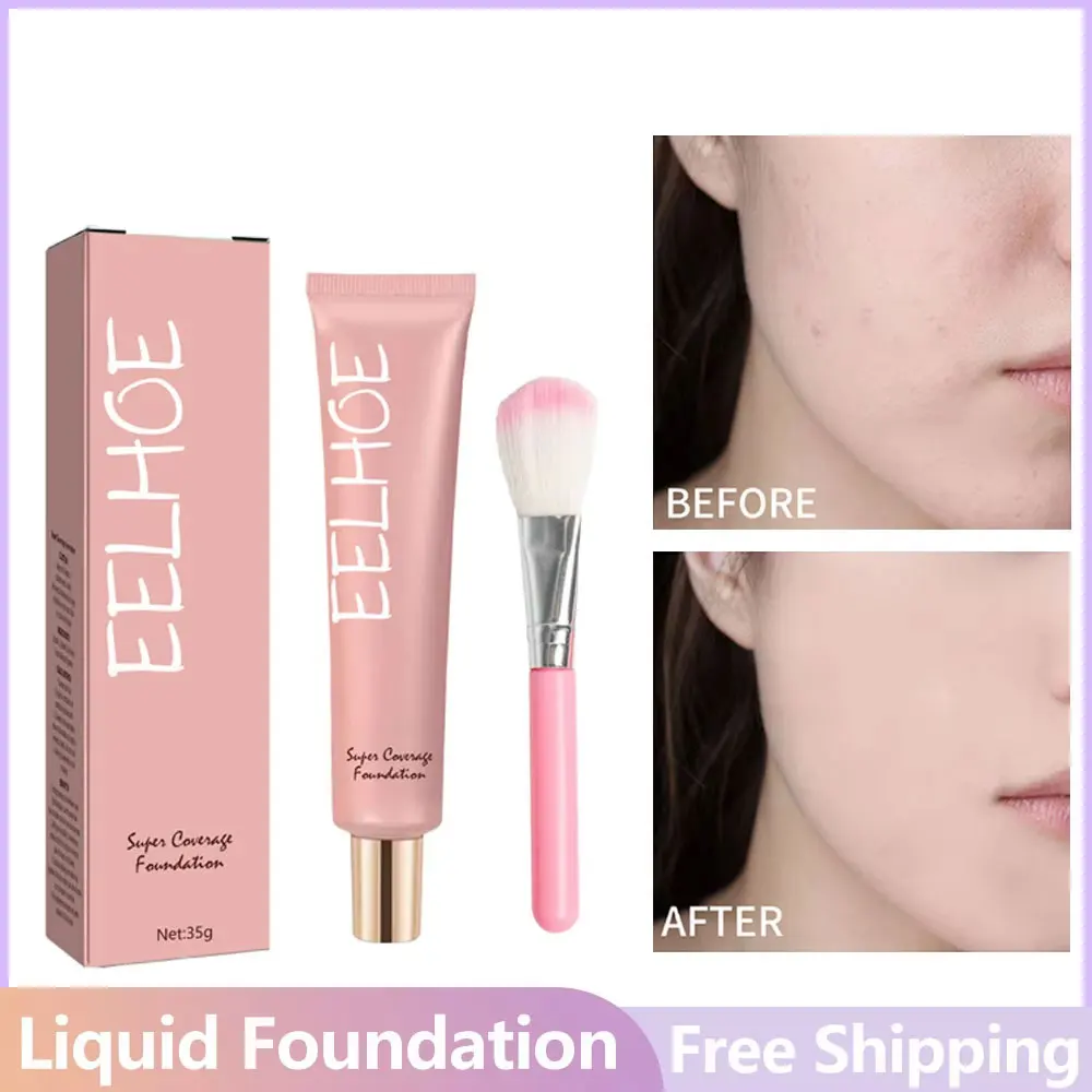 EELBathroom-Fond de teint liquide E, correcteur de pores invisibles, contour des yeux longue durée, ration des cernes, produit de maquillage féminin