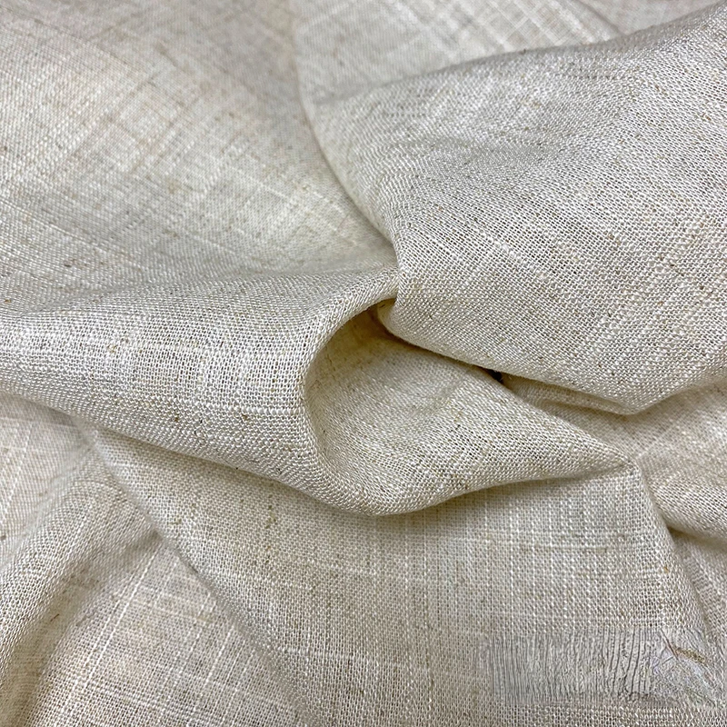 Slub Hemp Fabric Summer Solid Color Chinese Style Linen Viscose Material for Dress Pants Clothing Cloth for Sewing Meters Diy