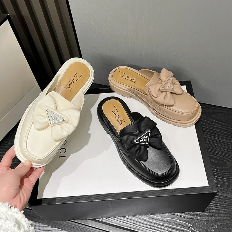 Slippers for women with thick soles, wearing Korean style cool slippers for summer, fashionable one word slippers