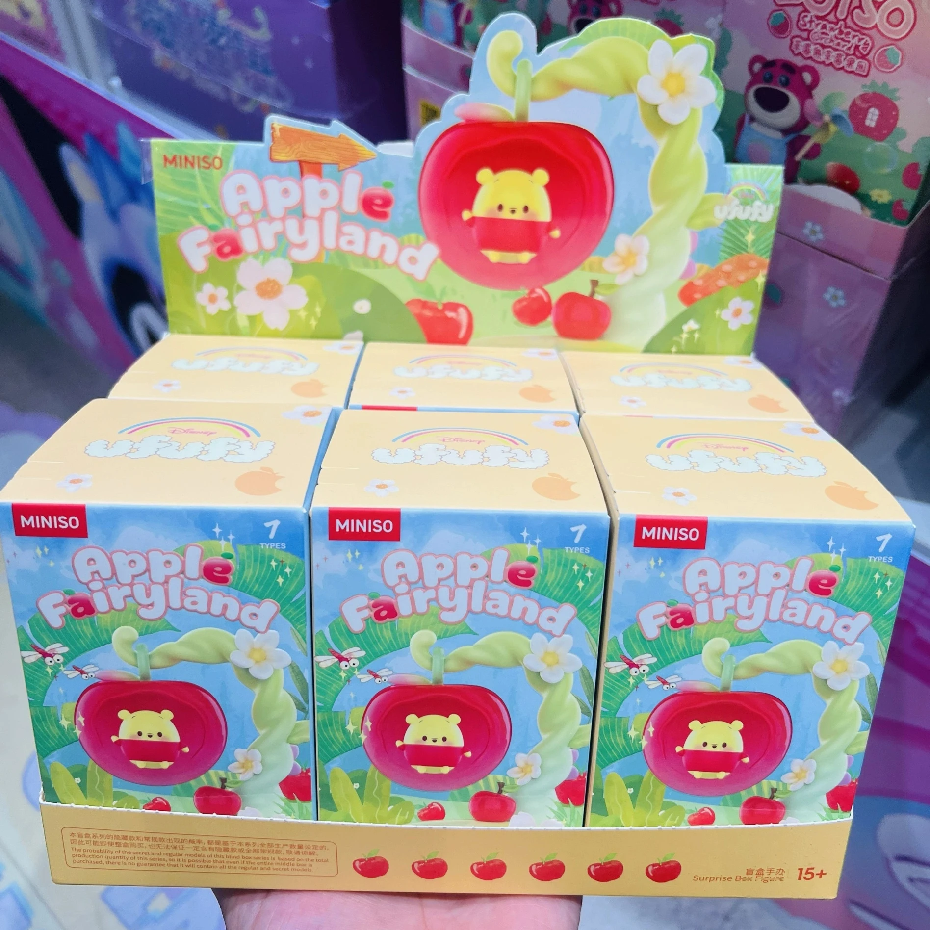 

Miniso Disney Ufufy Series Apple Fairyland Blind Box Figures Cute Pooh Anime Model Ornament Doll Stitch Kids Birthday Gifts Toys