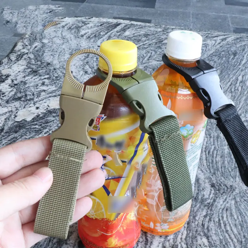 1 PC Taktik Dokuma Su Şişesi Asılı Toka Çok Fonksiyonlu Tırmanma Tokası Taşınabilir Su Şişesi Hızlı