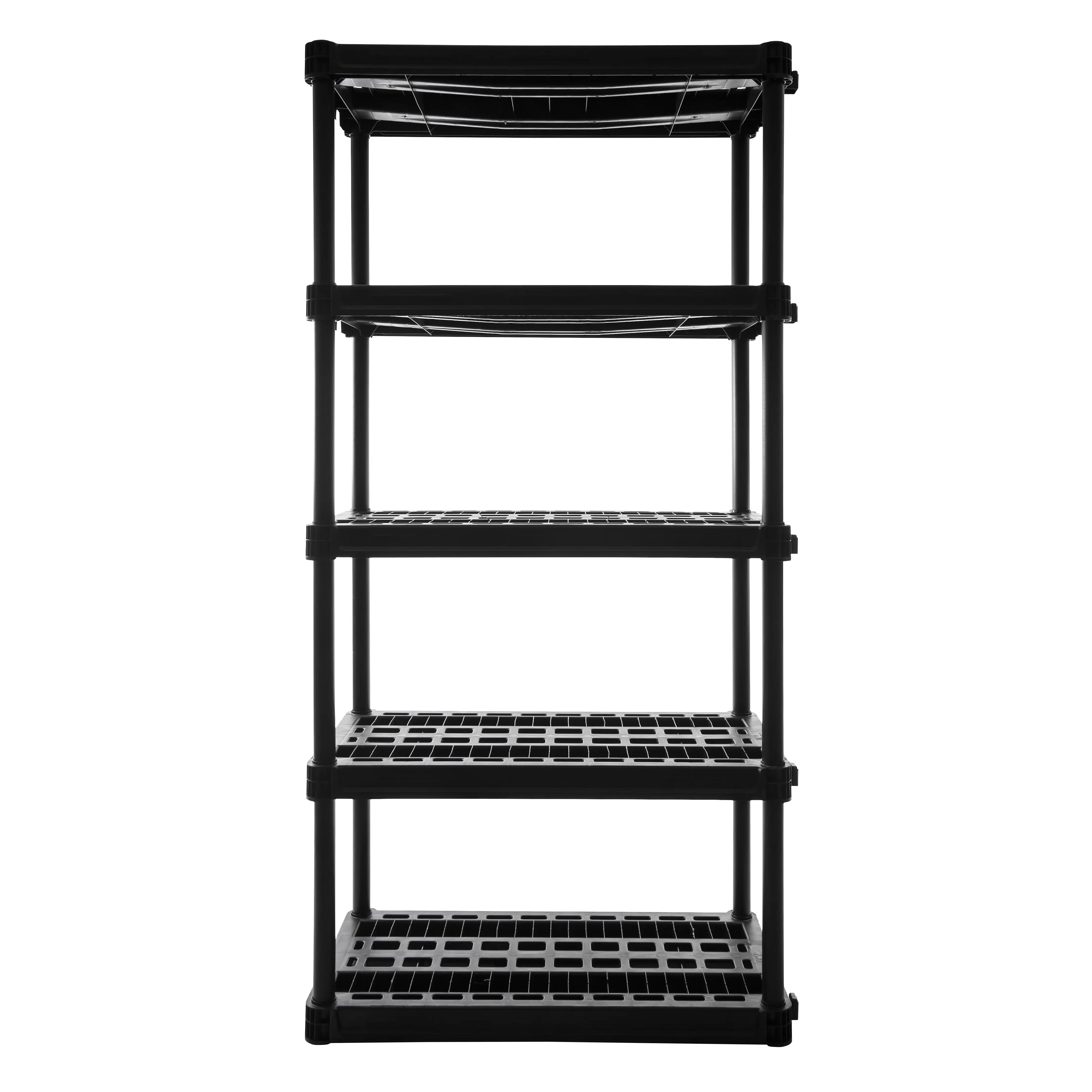 5-Shelf Heavy Duty Plastic Storage Shelves, 73” x 36” x 18”, 750lb Capacity