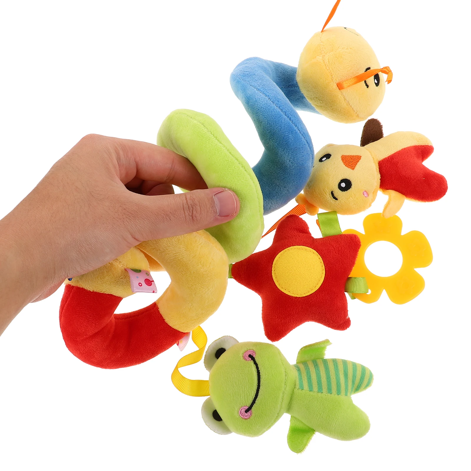 Culla a spirale appesa attività stridulo cartone animato passeggino sonagli auto infantile spirale culla avvolgere gioca passeggino sonagli per bambino