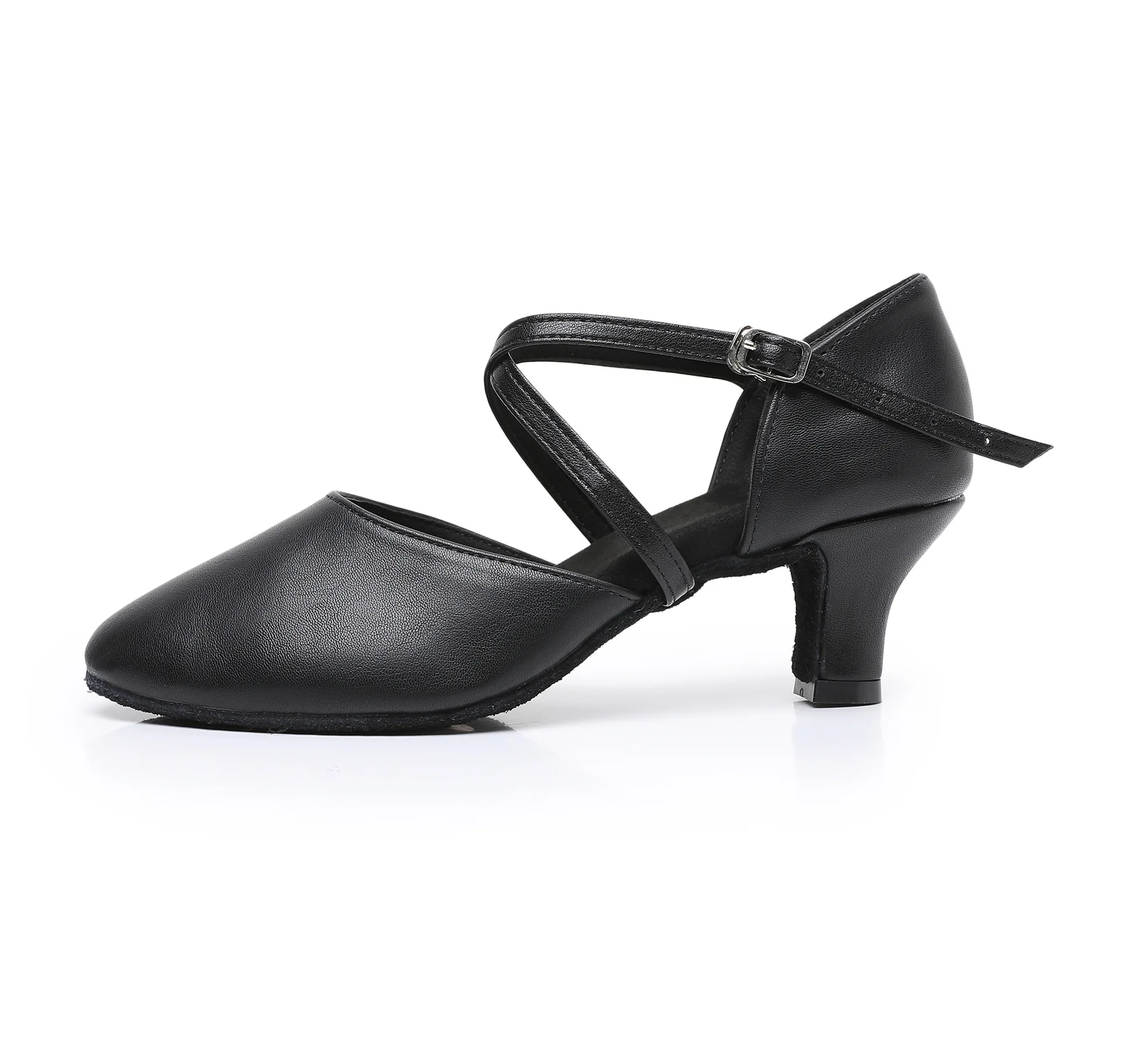 女性クロスストラップラテンダンスシューズ大人のインテリアハイヒールソフトソール社交タンゴ指導パフォーマンスダンスシューズ 5/7 センチメートル