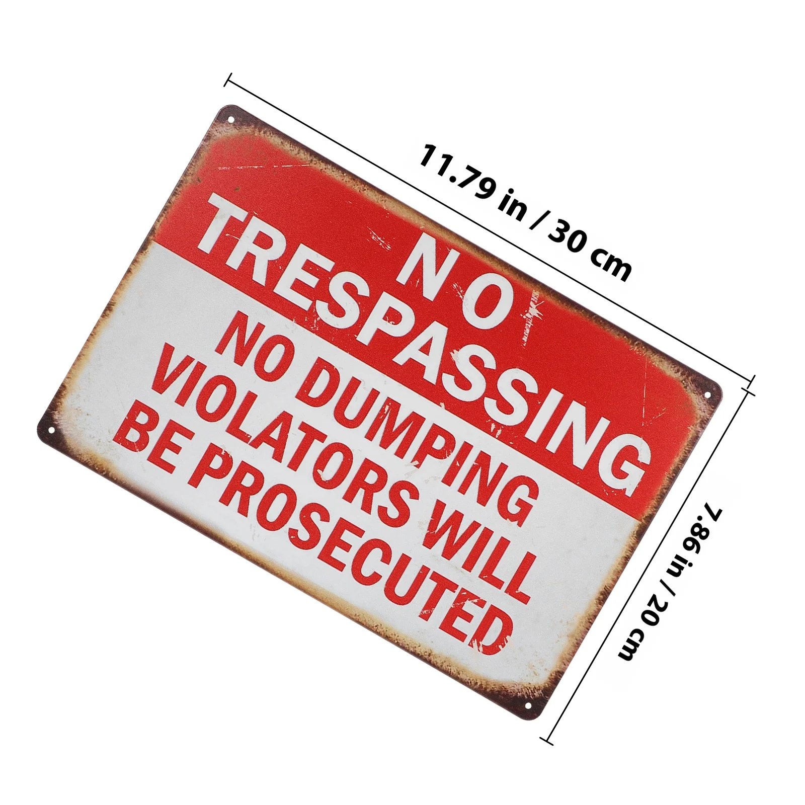 تحذير من السلامة المعدنية بدون علامة مدخل، مقاومة للعوامل الجوية، متينة للاستخدام الداخلي في الهواء الطلق، لا تدخل علامة الحائط #3