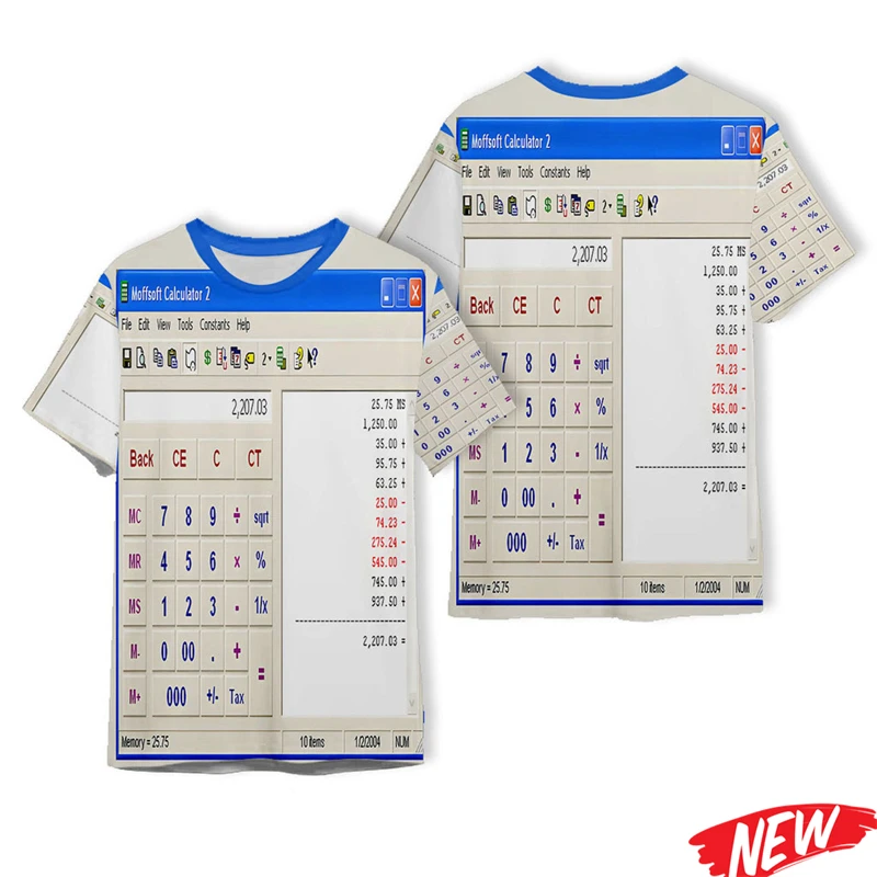 Creative Excel Word Pattern T Shirt Men 3d Full Printing Cool T-Shirt Unisex Software Theme Clothes Street Oversized Tee Shirts
