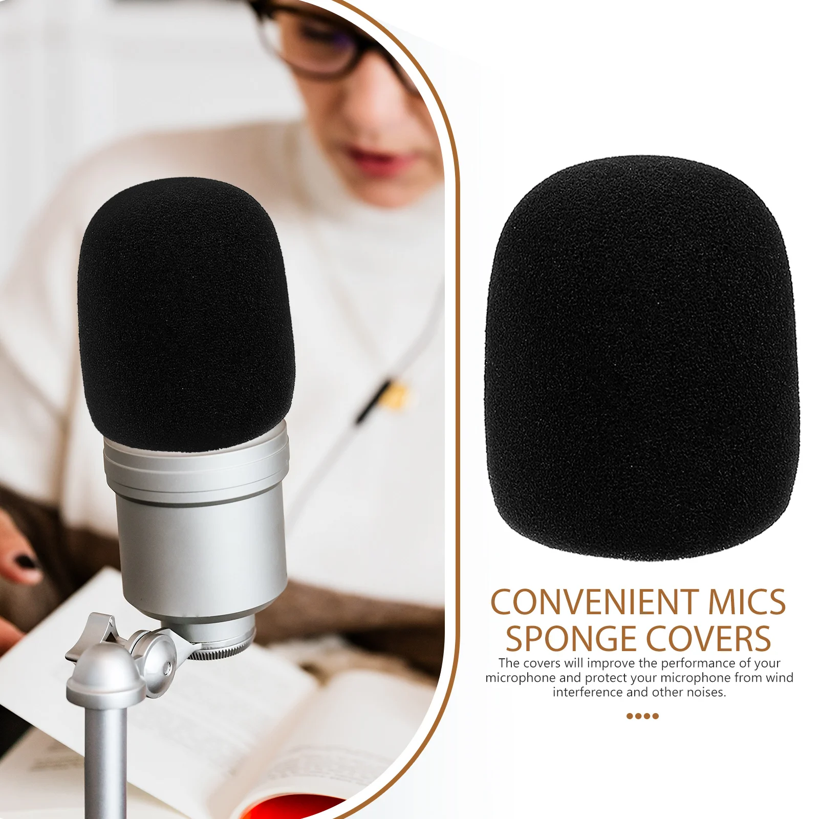 

2 set Microphone Covers Proper Size Close Fit without Leakage Outdoor Indoor Thickened KTV Pop proof piece Set Protects