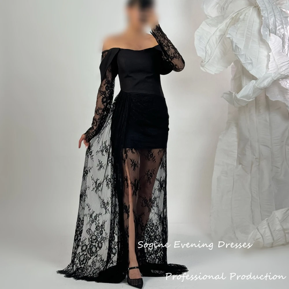 

Off Shoulder Crepe-Lace Evening Party Dresses For Women Mermaid Breathable Summer Evening Party Dress Formal Платье Вечернее