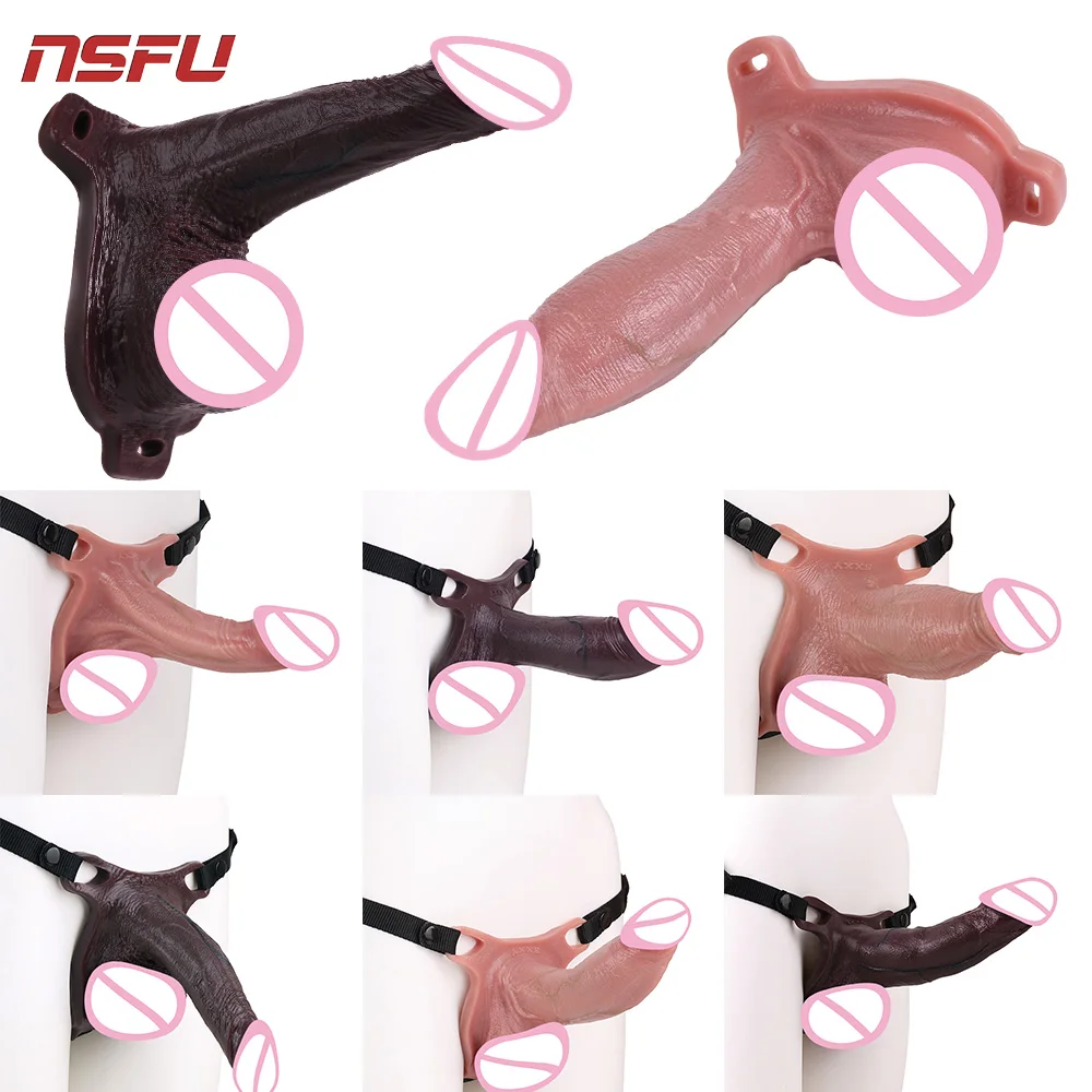 NSFU سيليكون يمكن ارتداؤها نابض بالحياة دسار السراويل جوفاء القضيب كم مع حزام واقعية دسار الواقي الذكري 18 + ألعاب جنسية للرجال الأزواج #1