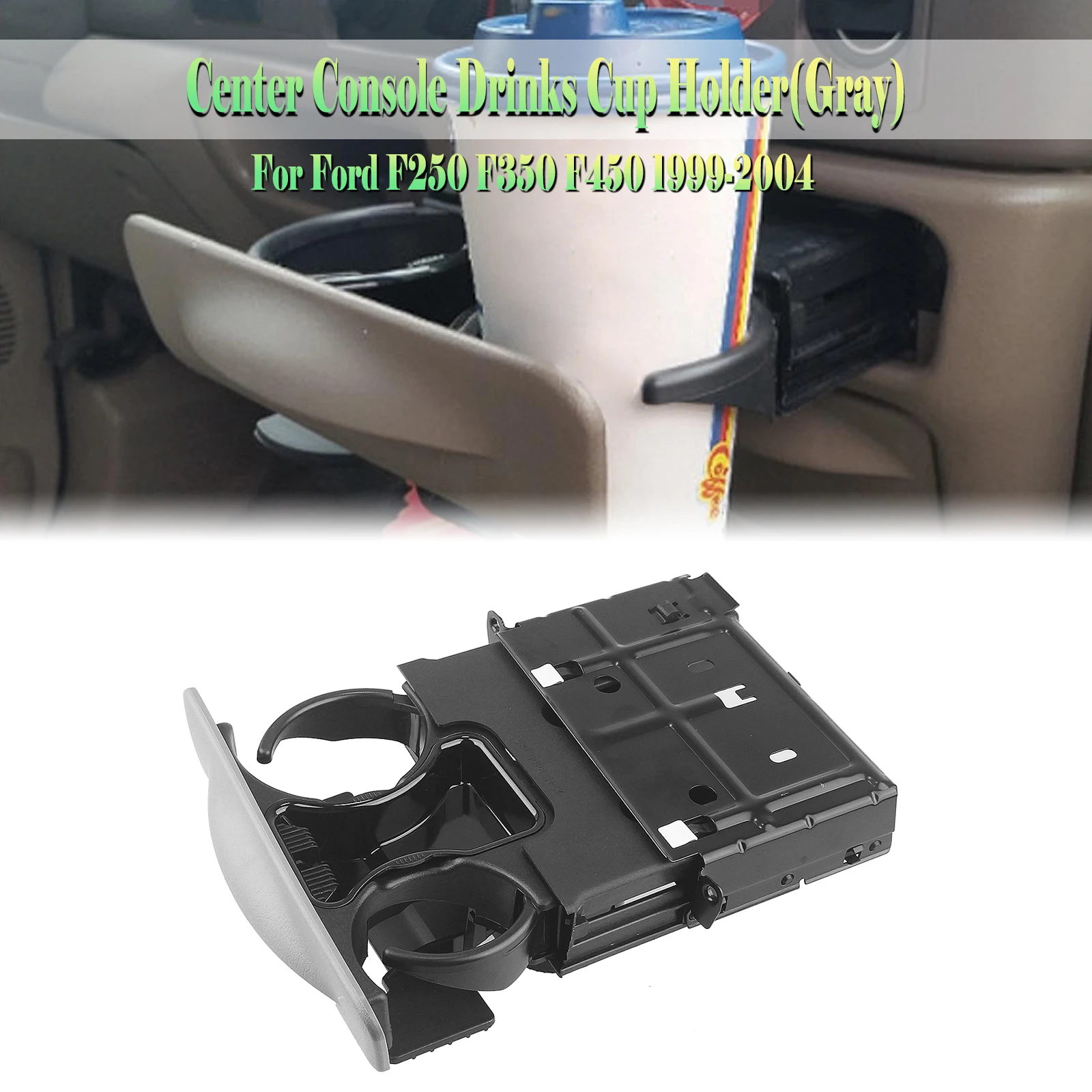 

For Ford F250 F350 F450 F550 1999-2004 Interior Front Dashboard Panel Center Console Drinks Holder Bracket YC3Z-2513560-CAD