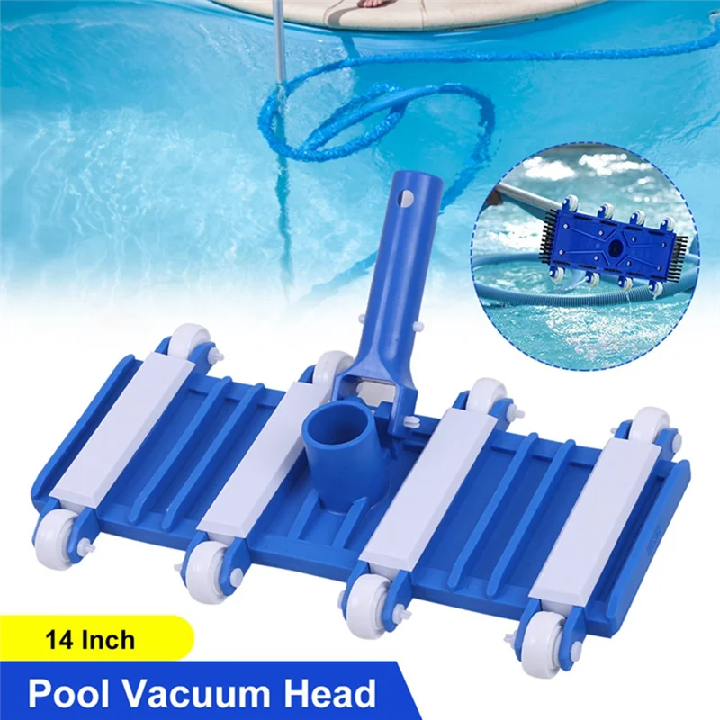 Cabezal de vacío Flexible para piscina de AB15-14 pulgadas, cabezal de succión para piscina con ruedas, Cepillo Lateral para limpieza de estanques, Spa y jacuzzi
