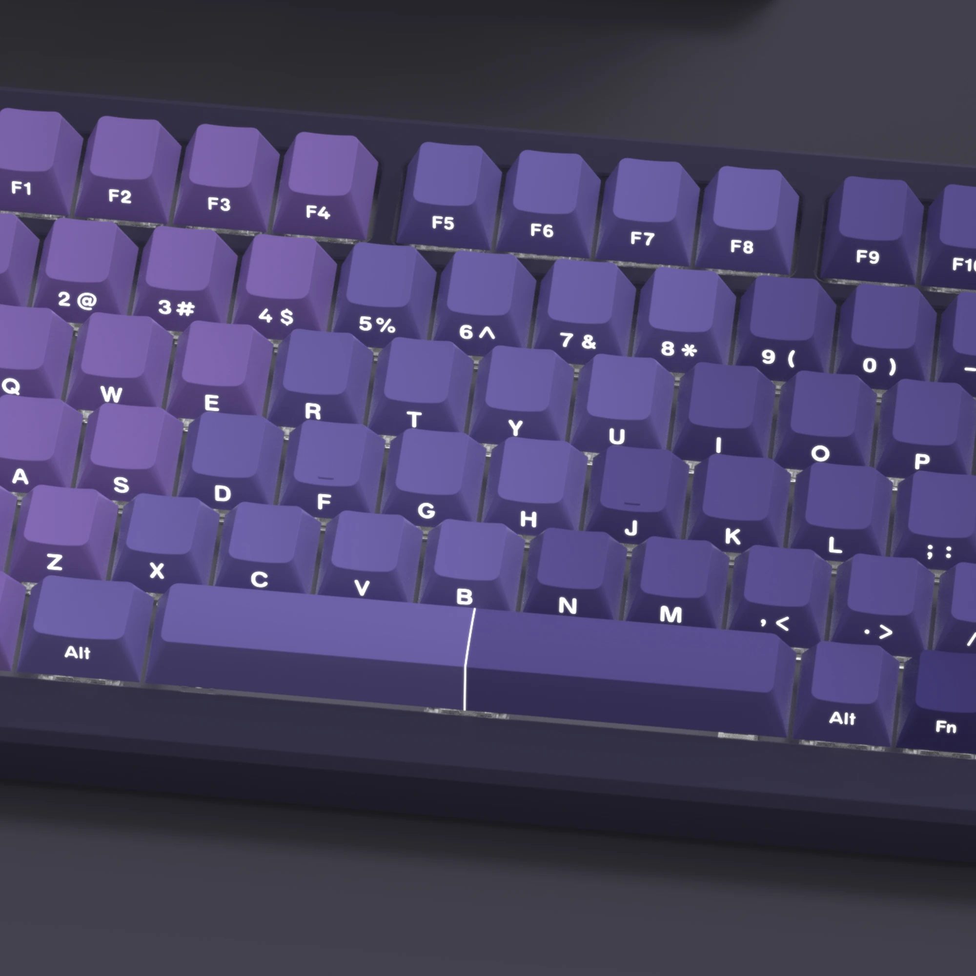 gradiente roxo pbt duplo tiro lado impressao keycaps brilhar atraves de backlit teclado mecanico mx 108 87 84 64 61 108 01