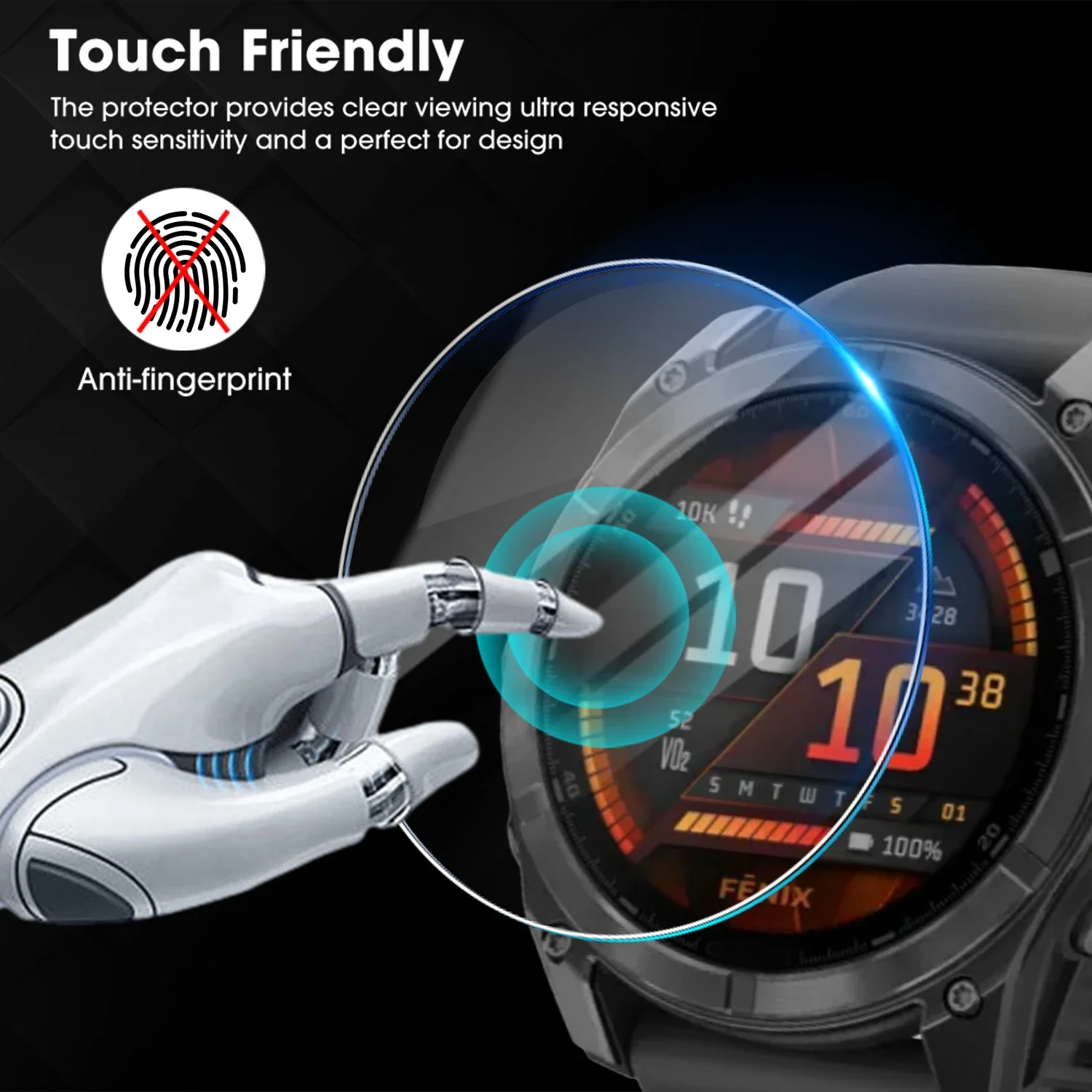 for Garmin Tactix 8 47MM 51MM Tempered Glass Screen Protectors Smartwatch HD Cover Hardness Protective Films for Garmin Tactix 8