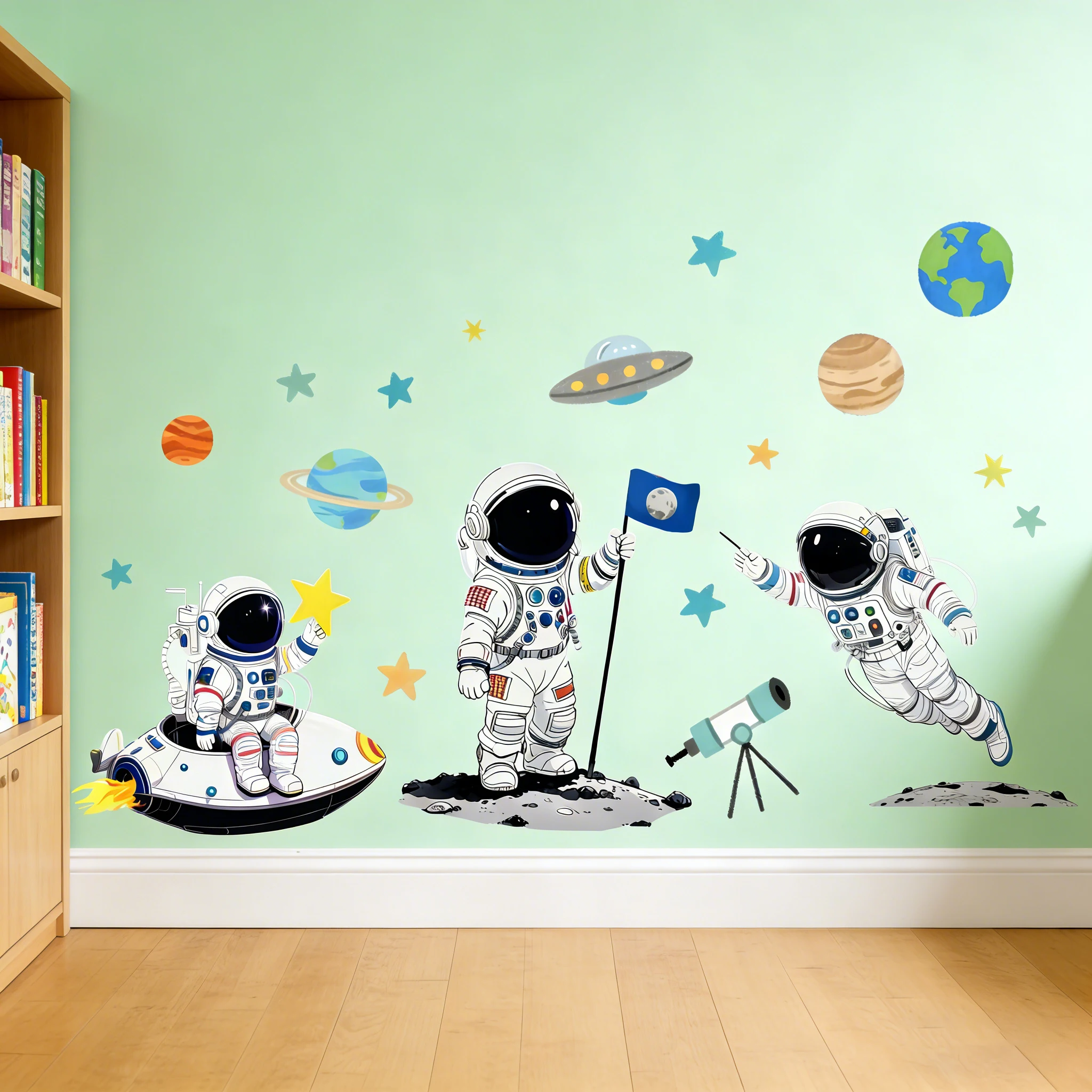 Stiker Dinding Planet Luar Ang - Pvc Panel Background ulasan dan harga
