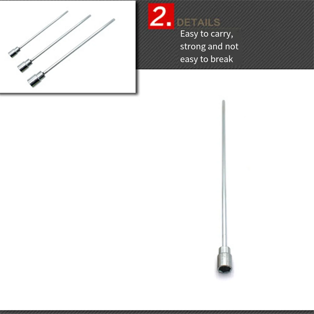 AB51 Kunci Pas Soket Segi Enam Ekstensi Pemanjangan Soket Busi Bagian Bor Listrik Alat Perbaikan Otomatis 300MM