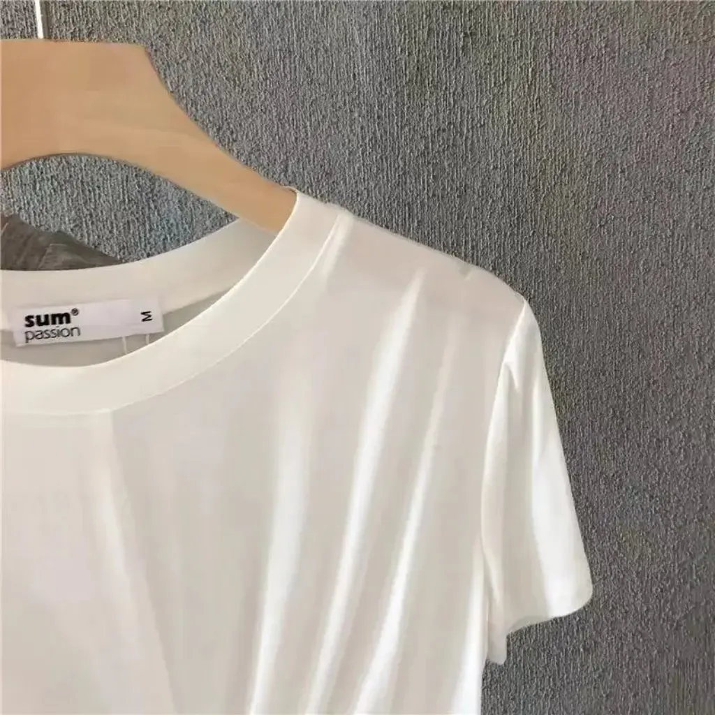 

Women's European American Style Modal Knotted T-Shirt Summer Loose Casual Short Sleeve Slimming Yoga Running Top