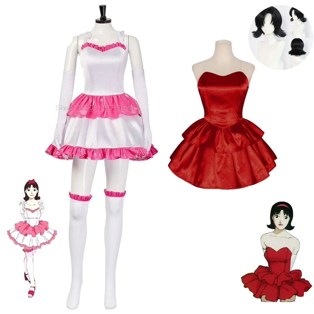 

Anime Perfect Blue Kirigoe Mima Cosplay Costume Adult Women Red Dress Uniform Halloween Carnival Party Clothe Outfit Glove sock