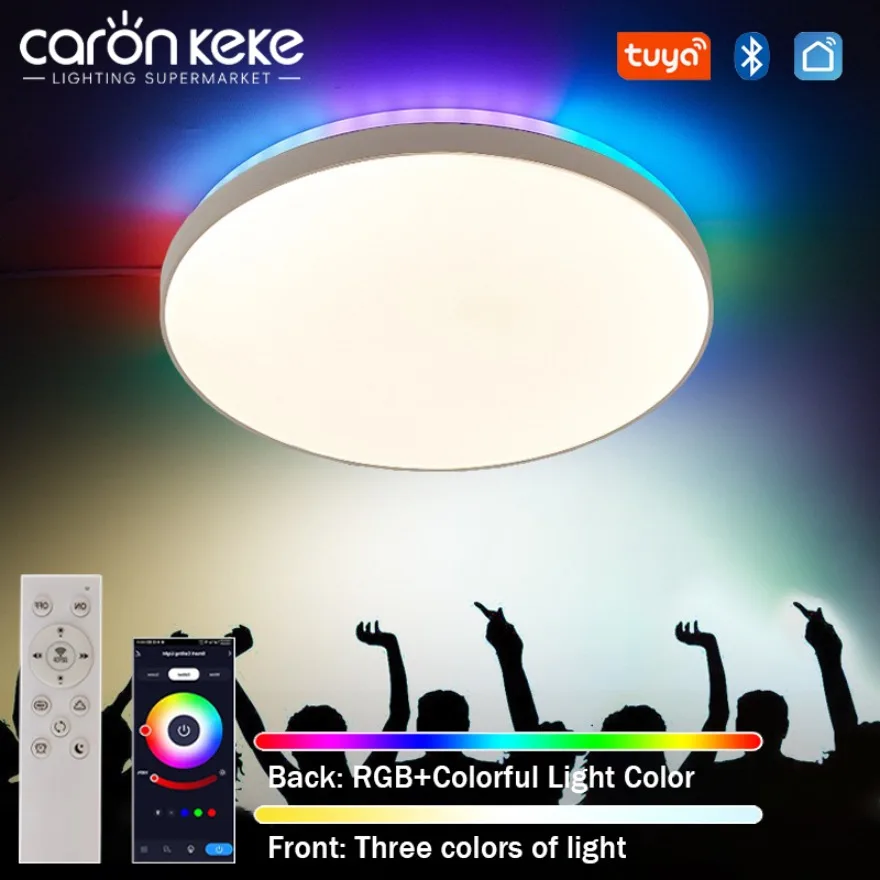 

LED Ceiling Light Tuya Intelligent RGB with Bluetooth Remote Control Adjustable Color Lighting Bedroom Living Room Home Light