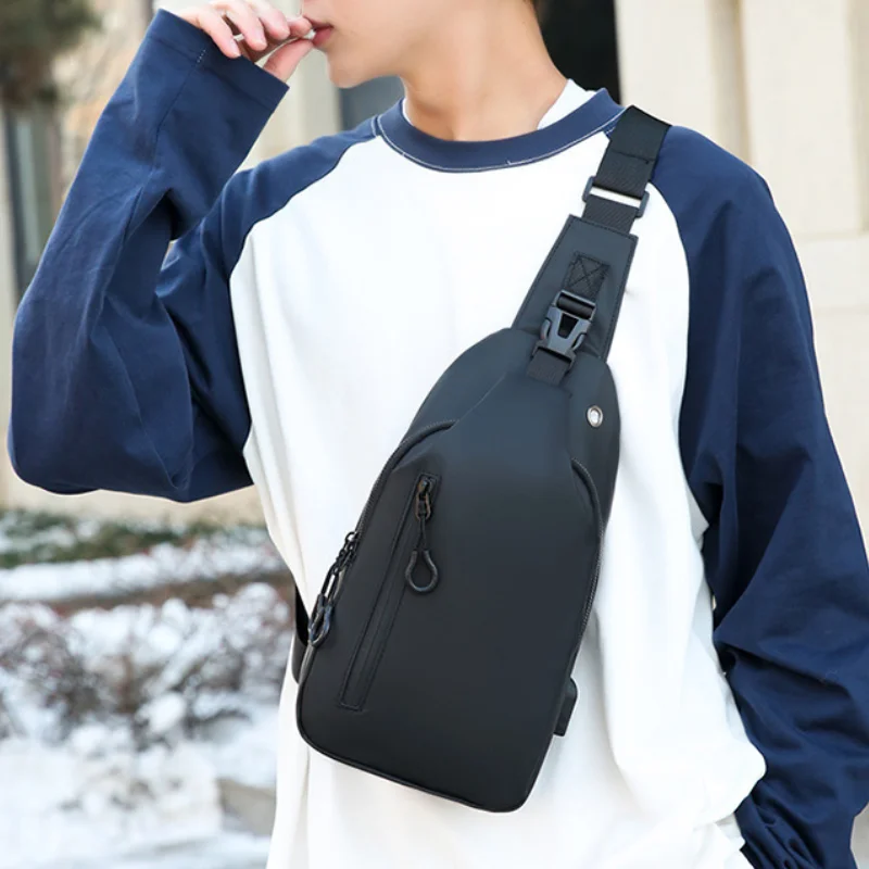 Chest Bag Fashionable and Versatile New Solid Color Men Chest Bag Outdoor Casual Fashion Shoulder Crossbody