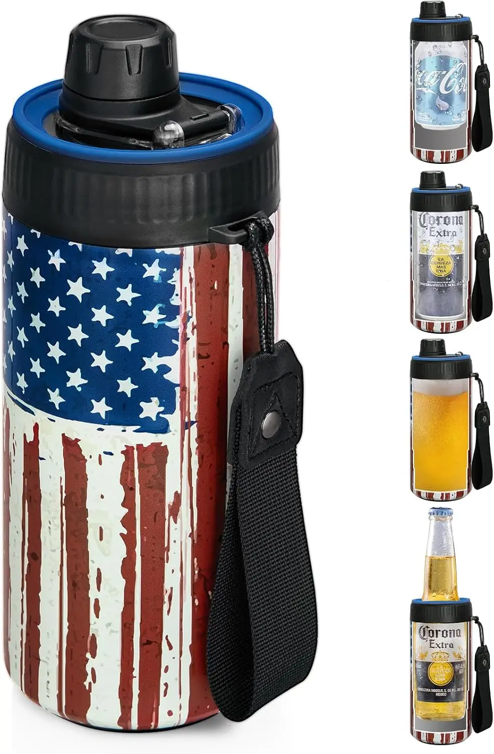 4 In 1 Stainless Steel Insulated Can Cooler With Sealed Fizz Lid Fits Regular Slim 12oz Cans Water Bottle Drink Holder Leopard Print