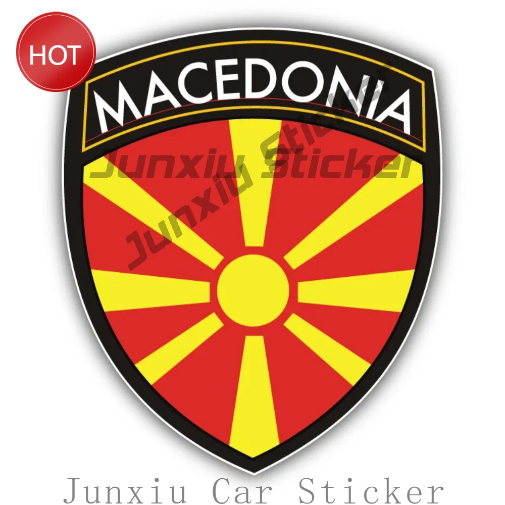 Macedonia Flag Shield Car Sticker And Bumper Decal