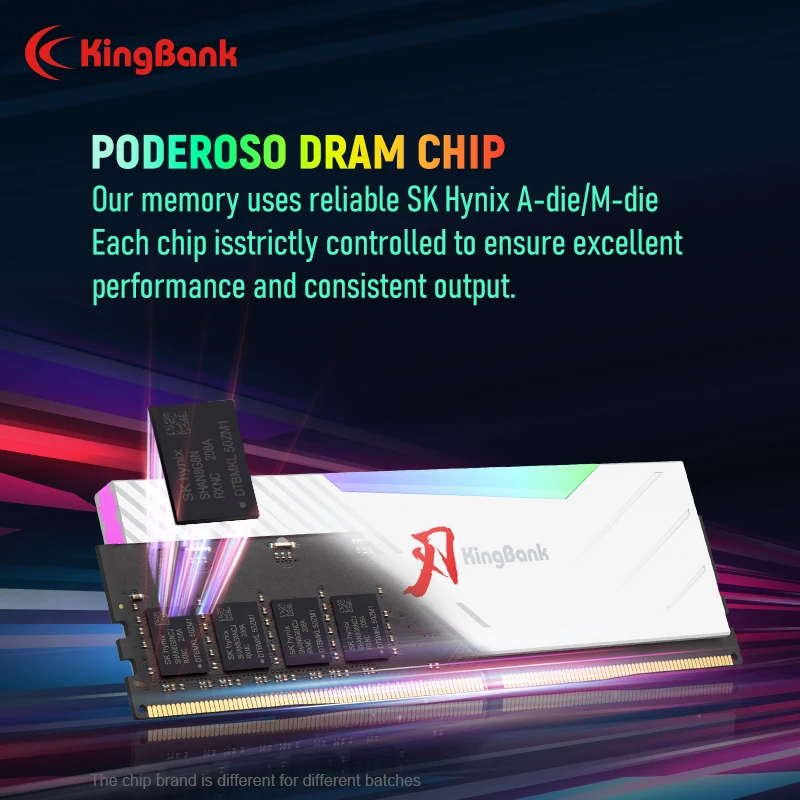 Imagem -04 - Kingbank Marca Série Ddr5 Rgb Memória Ram Ddr5 Ram pc 16gb 32gb 64gb 6000mhz 6400 Mhz Ram para Desktop Chip Hynix Branco