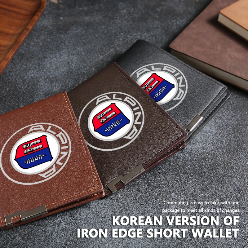 Car Driver License Business Card Holder Short Wallet For Alpina XD3 XD4 XB7 B12 B3 B4 B5 D3 D4 D5 B7 B8 BMW X1 X2 F16 F30