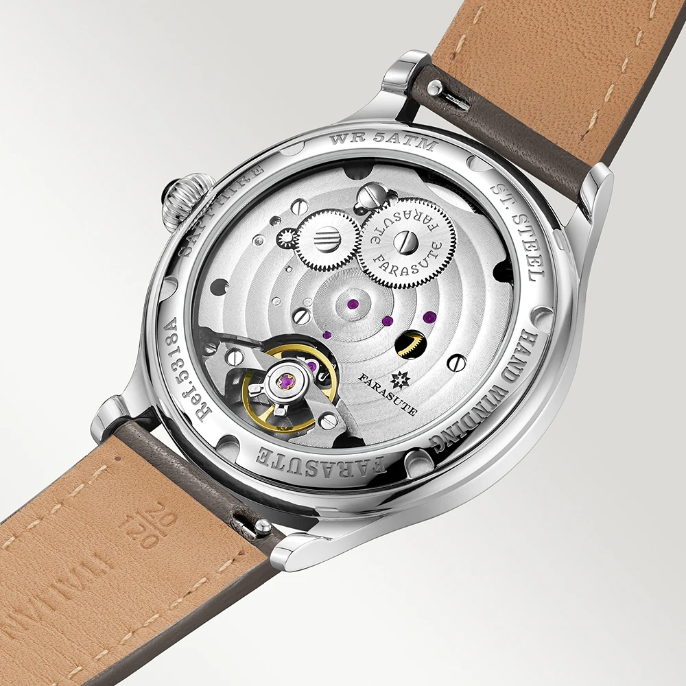 FARASUTE New Casual Manual Mechanical Watch For Men Small Second Hands Power Reserve Display 80 hours Sapphire Glass Wristwatch