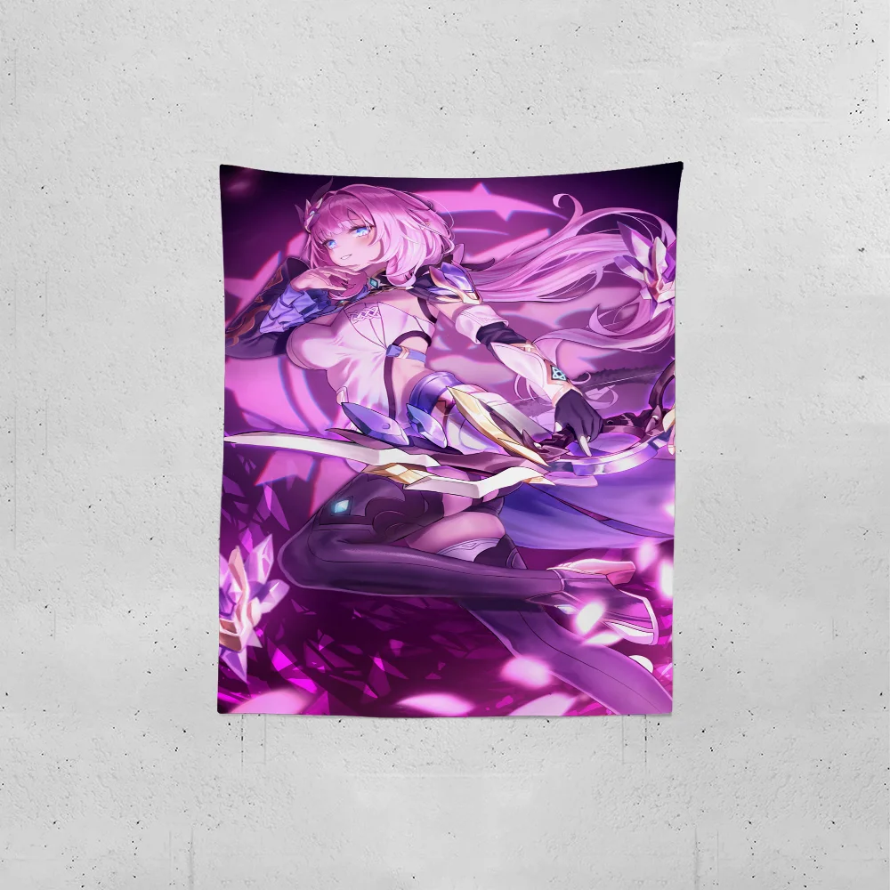 H-Honkai Impact 3rd Elysia Tapestry Creative Pattern Photo Living Room Wall Art Tapestry Decor Party Outdoor Decorate Banners