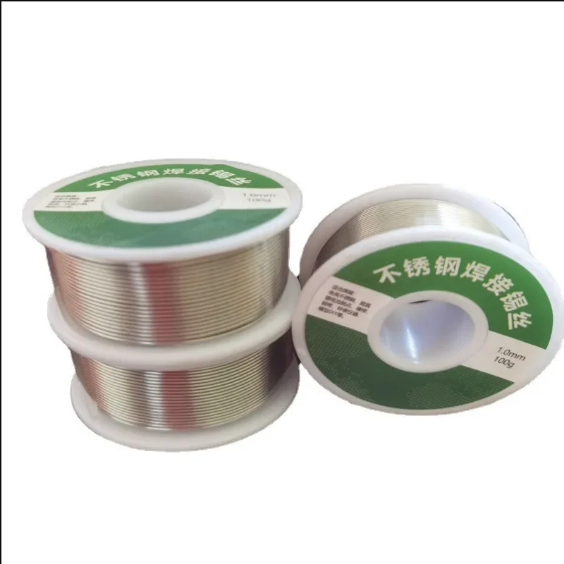 Kawat Solder 100/20g, tidak perlu bubuk Solder suhu rendah mudah meleleh kawat Solder perak Universal batang las Cored kawat las