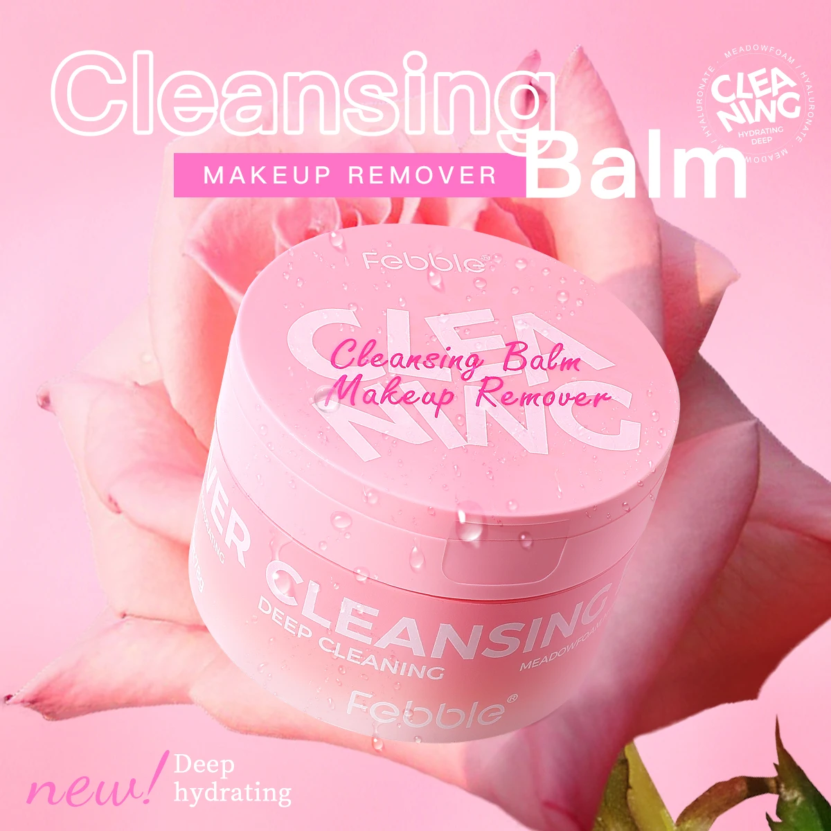 Febble Makeup Remover - Deeply cleansing and moisturizing makeup remover with rose, coconut and orange fragrance