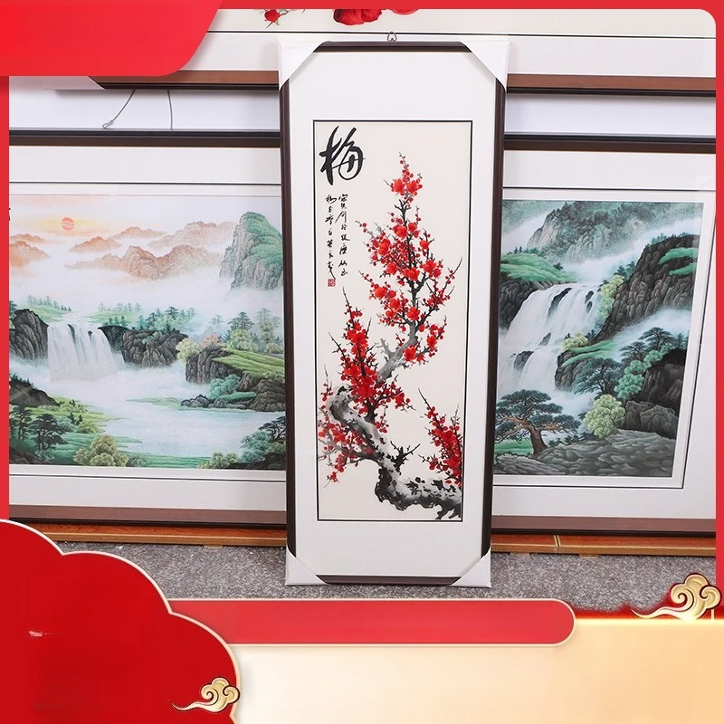Handmade thread embroidery Meilan bamboo chrysanthemum kit living room ornament Suzhou embroidery