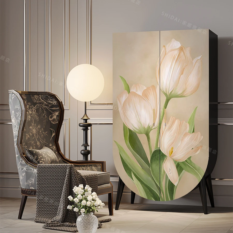 Modern Minimalist Plant Flower Wardrobe Bedroom Living Room Installation-Free Home Home Dining Cabinet