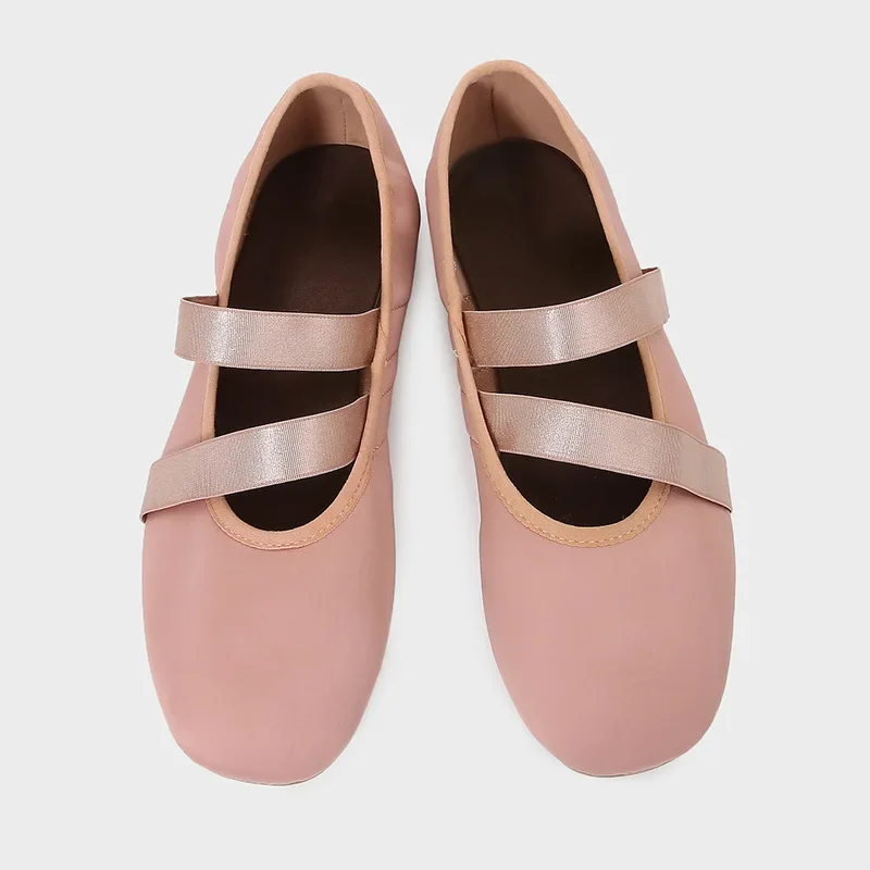 Mode Marke Ballerinas Frauen Rosa Seide Runde Kappe Flach Weiche Sohle Casual Schuhe Elegante Designer Mary Jane Schuhe Damen