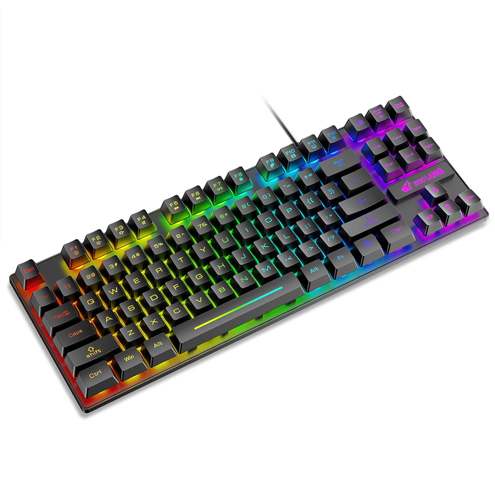 Wired Backlit Keyboard Universal 87-Key Mechanical Keyboards Ergonomic Spill Resistance Computer Birthday Electronics