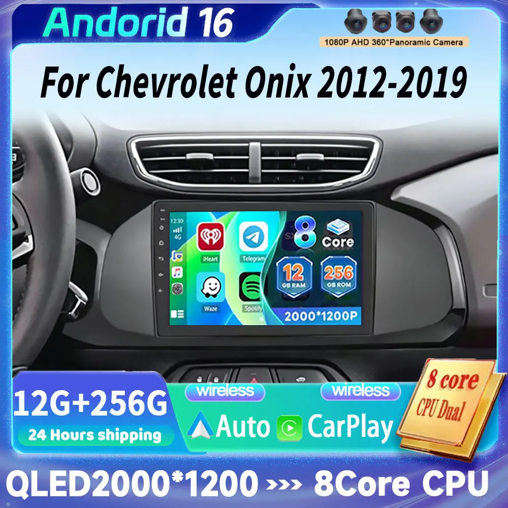 Android 16 Car Radio For Chevrolet Onix 2012 - 2014 2015 2016 - 2019 Navigation GPS Multimedia Video Player Stereo Carplay 4G BT