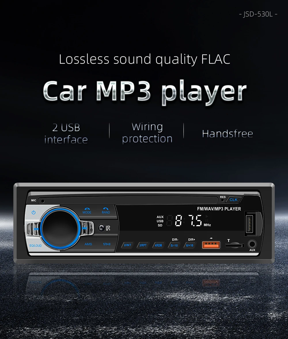 Car Radio Stereo Player Digital Bluetooth MP3 Player JSD-530 520 60Wx4 FM Audio Stereo Music USB/SD with In Dash AUX Input