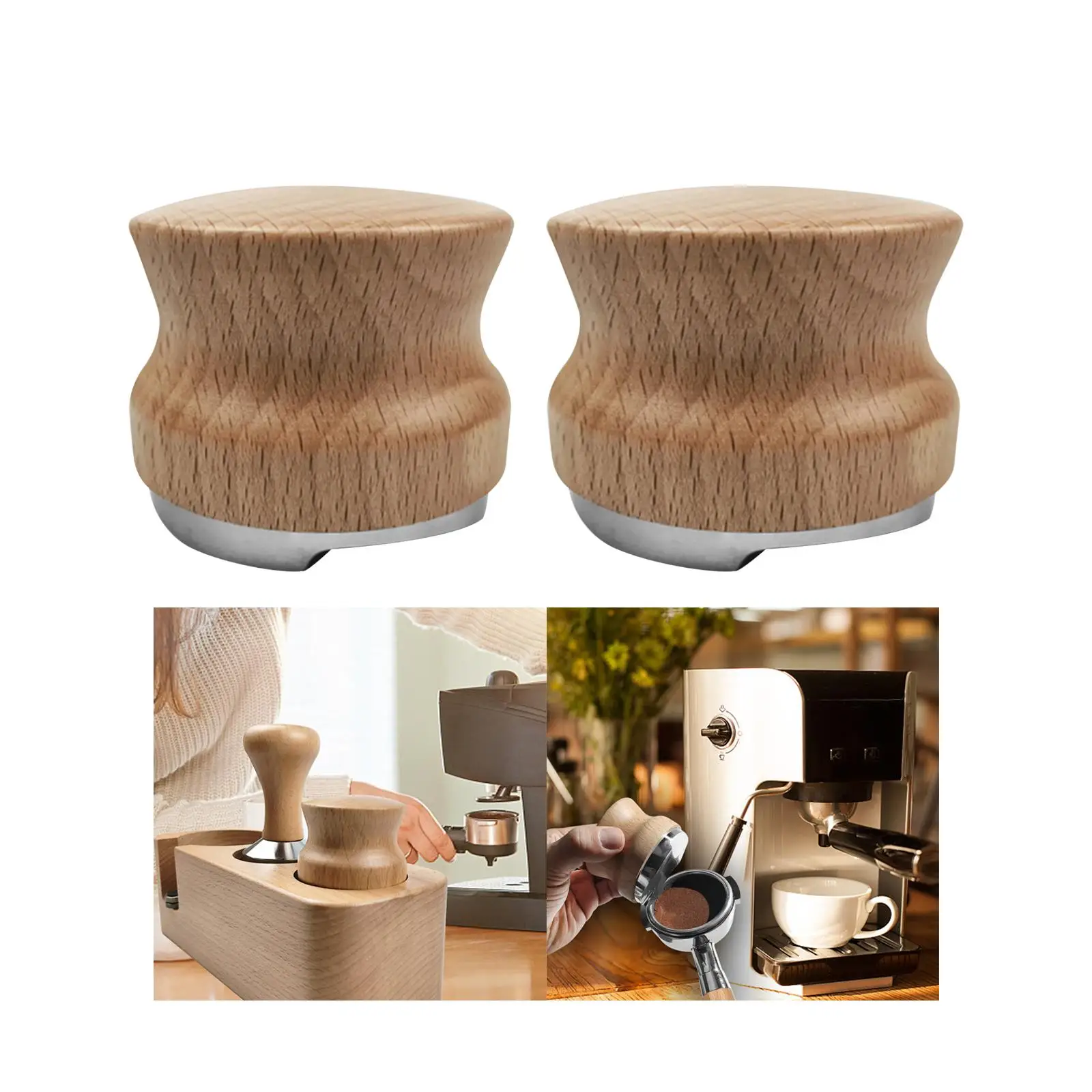 موزع قهوة بمقبض خشبي لموزع القهوة للاستخدام المنزلي في المطبخ